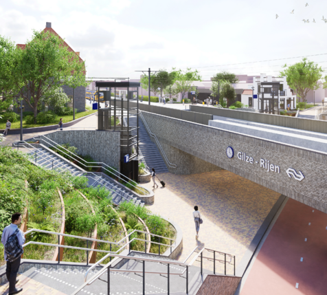 Voorbeeld van de nieuwe stationsomgeving