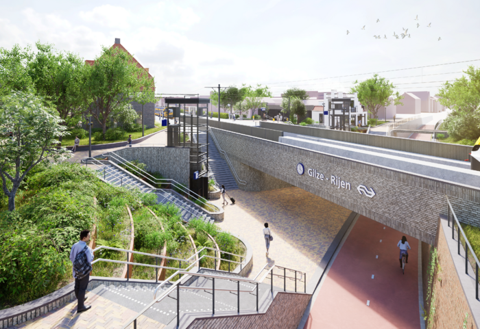 Voorbeeld van de nieuwe stationsomgeving